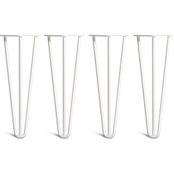 The Hairpin Leg Co. - Hairpin Legs - Salontafel - 35cm - 10mm - Salontafel Poten - 3 Staven - Wit