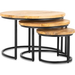 Benoa Dupont Iron Round Coffee Table (Set of 3) 77/58/42 cm