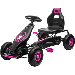 4goodz Homcom Skelter met Verstelbare Stoel, 5-12 Jaar - Roze+Zwart