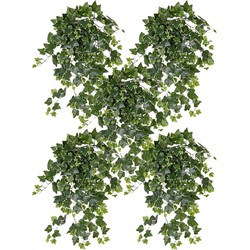 5x Groene/witte Hedera Helix klimop weerbestendige kunstplanten 65 cm - Kunstplanten