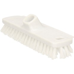 Buemag schrobborstel/schrobber - kunststof - wit - 22 x 6,5 cm - Schrobborstels