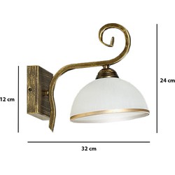 Sundsvall klassieke wandlamp wit en goud 1x E27