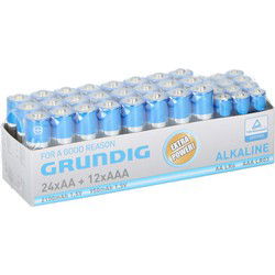 Grundig Batterijen mix pakket - R06 AA en LR03 AAA - 36x stuks - Penlites AA batterijen