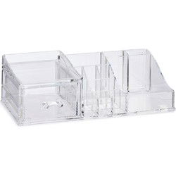 Make-up organizer/opberger 13-vaks met lade 30 x 15 cm van kunststof - Make-up dozen