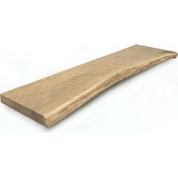 Boomstam tafelblad - Massief Eiken onbehandeld - Dikte 5 cm - 1300 x 920 mm