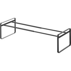 Uitbreidbaar zwart schoenenrek 1 niveau - L41 cm