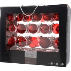 Kerstbal glas gl-mt-glit-tr/assorted/kerstrood