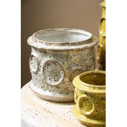 PTMD Bloempot Gregorie - 12x12x24 cm - Keramiek - Creme