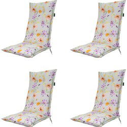 Madison -  Tuinstoelkussen Hoge Rug Florina purple - Ca. 123x50 cm - Set van 4