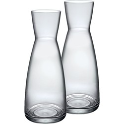 Bormioli Rocco Drank/water karaf of kleine vaas - 2x stuks - H25 cm - Karaffen