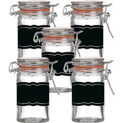 Weckpotje/inmaakpotje - 10x - 70 ml - glas - met beugelsluiting - incl. etiketten - Weckpotten