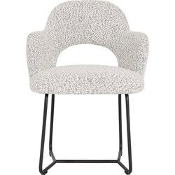 MUST Living Arm chair Vista,81x60x59 cm, bouclé light grey