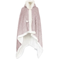 LINNICK Hoodie Flanel Fleece Deken Met Capuchon Croco - licht roze - 130x180cm