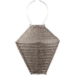 Lumiz Solar Buitenlampion - Ikat Diamond - 28 cm - Taupe