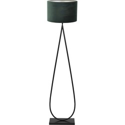 Vloerlamp Tamsu/Velours - Zwart/Donkergroen - Ø40x167cm