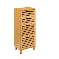 5Five® Bamboe Kast met 4 Lades - Naturel - 30x40x97,5 cm