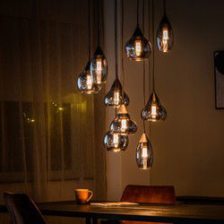 Hanglamp 9-Lichts - Smoke Glass - Industrieel - Lamp Daina