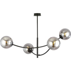 moderne plafondlamp Bassi Zwart 4-lichts