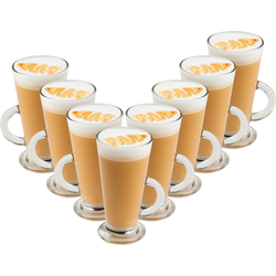 OTIX Latte Macchiato Glazen - 280 ml - 8 Stuks - Cappuccino - Theeglazen met oor