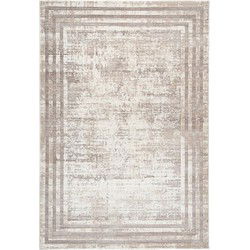 Paris - Designer Vloerkleed - Laagpolig, Luxe 3D Effect, Velours, Polyester - Taupe- 80x150 CM