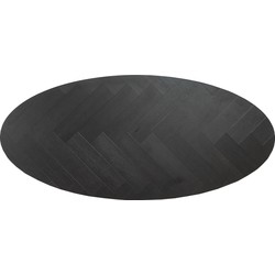 Tafelblad ovaal visgraat Nina PVC zwart 280 x 110 cm