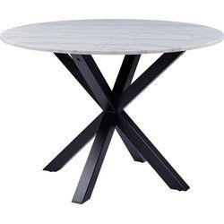 Eettafel Rond - Wit Marmer - Ø110x75,5cm - Harrie