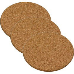 Cosy & Trendy Pannenonderzetters - 6x stuks - rond - kurk - 20 cm - Panonderzetters