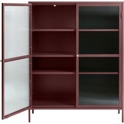 Vitrinekast Rood - 40x110,9x140cm - Metaal - Kast Bronco