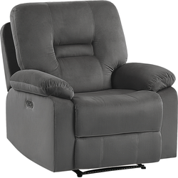 Beliani BERGEN - TV-fauteuil-Grijs-Fluweel