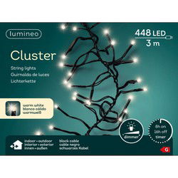 Lumineo Clusterverlichting - warm wit - 448 leds - 420 cm - Kerstverlichting kerstboom