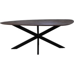 Eettafel Kiezelvorm Bruin 200cm - Matrix-Poot - Tafel Owen