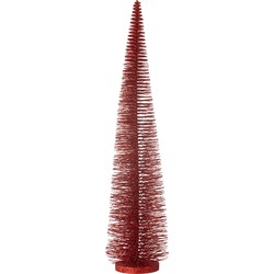 J-line - Kerstboom Decoratief Glitter Plastiek Rood Large - 15x15x61cm