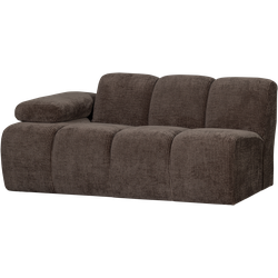 WOOOD Mojo 1,5-Zits Bank Met Arm Links - Ribstof - Bruin - 74x160x97