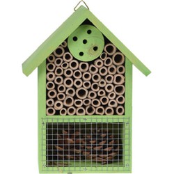 Groen insectenhotel huisje 20 cm - Insectenhotel