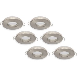 LEDline Inbouwspot, Rond, Waterdicht IP44, Satijn, 6-Pack