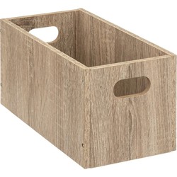 Opbergmand/kastmand 7 liter bruin/naturel van hout 31 x 15 x 15 cm - Opbergkisten