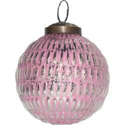 Clayre & Eef Kerstbal Roze Glas