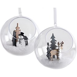 Open kerstballen om te vullen 8 cm - 2x stuks - Kerstbal