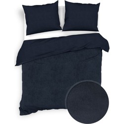 Zo! Home Dekbedovertrek Velluto Night Blue - Velvet -Lits-jumeaux (240 x 200/220 cm)