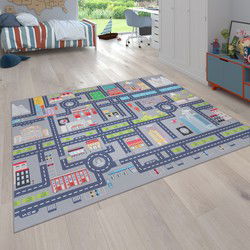 Kindervloerkleed - Binola - Stad - Grijs - 240x340 cm