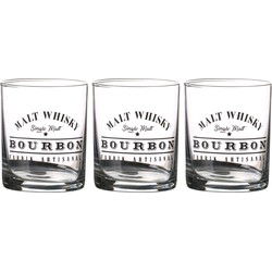Urban Living whiskey glazen Comptoir - deco glas - 3x - 280 ml - Whiskeyglazen
