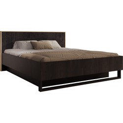 Meubella - Tweepersoonsbed Monor - Zwart eiken - 180x200 cm - Met gaslift