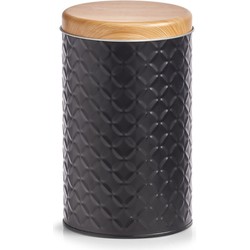 Zeller keuken voorraad blik - zwart - metaal - 10,5 x 18 cm - Voorraadblikken