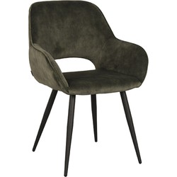 LABEL51 Eetkamerstoel Fer - Hunter - Velours - Black Frame