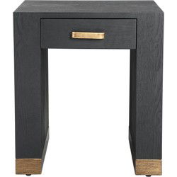 PTMD Bijzettafel Tiess - 45x45x50 cm - Hout - Zwart