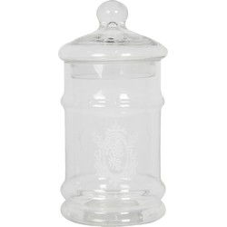 Clayre & Eef Voorraadpot  Ø 9x20 cm Transparant Glas Voorraadbus