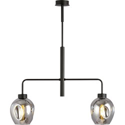 moderne hanglamp Martino Zwart 2-lichts