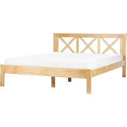 TANNAY  - Tweepersoonsbed - Lichthout - 160 x 200 cm - Dennenhout