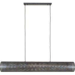 Hanglamp Metaal Zwart - 7-Lichts - 145x20x150cm - Koker Mesh