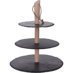 Leisteen gebak etagere 3-laags 30 cm - Etageres